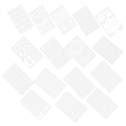 JEWEDECO 16 Teiliges A5 Notizbuch, Hohle Malvorlage, DIY Graffiti Handbuch, Sprühmalerei Vorlage (16 Stück), Tragbare Malschablonen, Planer Schablonen, Malschablonen Für Das Handwerk von JEWEDECO