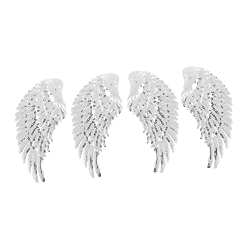 JEWEDECO 2 Paare Glitzernde Engelsflügel Patches Aufbügler für DIY Kleidung Silberne Applikationen für Jacken und Shirts Kreative Bekleidungsdekoration JEWEDECO 2 Paare Glitzernde Engelsflügel Patches Aufbügler für DIY Kleidung Silberne Applikationen für Jacken und Shirts Kreative Bekleidungsdekoration von JEWEDECO