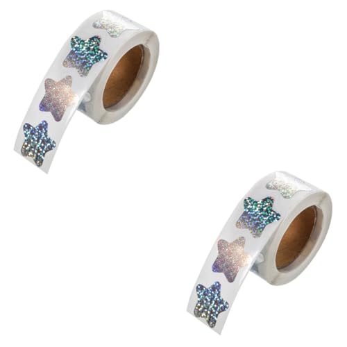 JEWEDECO 2 Rollen Pentagramm Aufkleber Leseaufkleber Für Kinder Geschenkaufkleber Papiergeschenkaufkleber Accessoire Aufkleber Sterne Sternaufkleber Fürs Gesicht Sternaufkleber Für Kinder von JEWEDECO