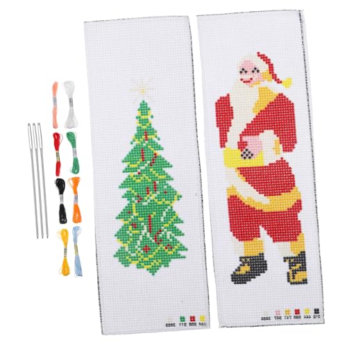 JEWEDECO 2 Sets Kreuzstich Lesezeichen, Stick Lesezeichen, Anhänger Sets, Kreative Stick Lesezeichen, Stickrahmen, Starter Stickerei, Anfänger, Gestempelte Kreuzstich Sets, Stickset von JEWEDECO