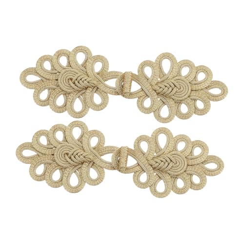 JEWEDECO 2 Stück Chinesische Knoten Froschknöpfe Goldfarben Traditioneller Vintage-stil Handgefertigte Nähverschlüsse für Cardigans Mäntel Schals DIY Bastelprojekte Präzise Verarbeitung JEWEDECO 2 Stück Chinesische Knoten Froschknöpfe Goldfarben Traditioneller Vintage-stil Handgefertigte Nähverschlüsse für Cardigans Mäntel Schals DIY Bastelprojekte Präzise Verarbeitung von JEWEDECO