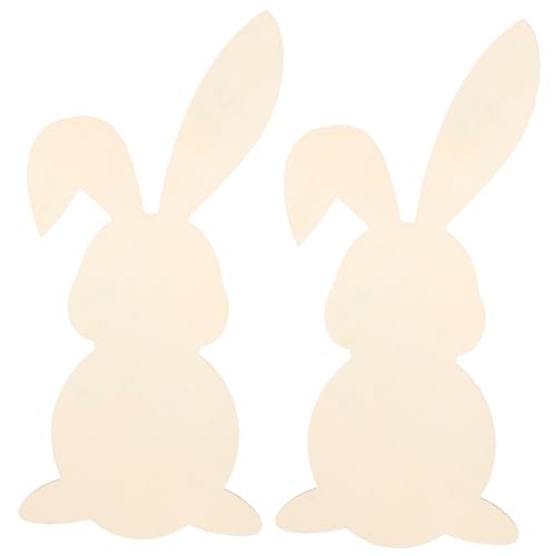 JEWEDECO 2 Stück Teiliges Osterhase Holzanhänger Naturbelassene Holz-hasen zum Bemalen und Basteln Osterdeko DIY für Frühling Klassenzimmer Partys Süße Aufhänger für Wand Tischdekoration von JEWEDECO