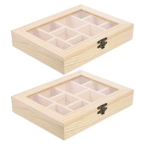 JEWEDECO 2 Stück Unbehandelte Holz Schmuckbox für DIY Projekte mit Deckel und Fächern Retro Aufbewahrungsbox für Kinderzimmer und Bastelarbeiten JEWEDECO 2 Stück Unbehandelte Holz Schmuckbox für DIY Projekte mit Deckel und Fächern Retro Aufbewahrungsbox für Kinderzimmer und Bastelarbeiten von JEWEDECO