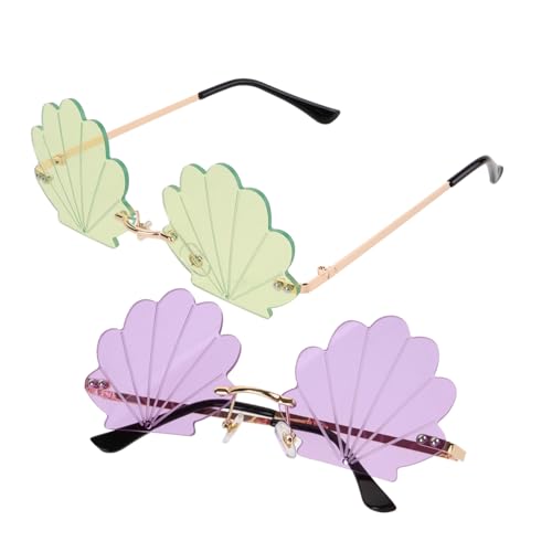 JEWEDECO 2-teilige Rahmenlose Muschelgläser Cartoon-party-sonnenbrillen Foto-requisiten Für Partys Und Events von JEWEDECO