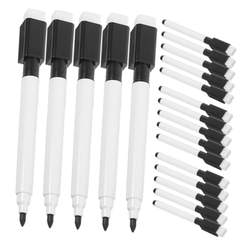 JEWEDECO 20 Stück Abwischbare Whiteboard Marker mit Radierfunktion Schwarze Wasserbasierte Zeichenstifte für Glatte Oberflächen Leichte Vielseitige Whiteboard Stifte für Büro und Schule JEWEDECO 20 Stück Abwischbare Whiteboard Marker mit Radierfunktion Schwarze Wasserbasierte Zeichenstifte für Glatte Oberflächen Leichte Vielseitige Whiteboard Stifte für Büro und Schule von JEWEDECO