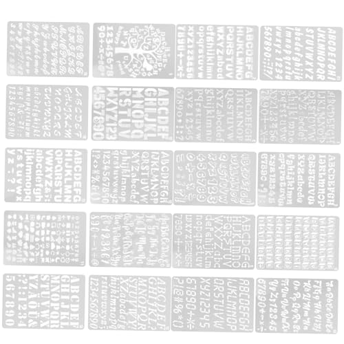 JEWEDECO 20 Stück Buchstaben Kopiertafel Malvorlagen Schablonen Für Wände, Buchstaben Schablonen, Haushalts Sprühschablonen, Alphabet Vorlagen, Große Schablonen, Zahlen Malschablonen, von JEWEDECO