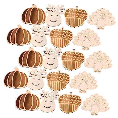 JEWEDECO 20 Stück DIY Holzscheiben für Halloween und Thanksgiving Unbehandelte Holzschnittmuster zum Basteln für Dekorationen und Handgemachte JEWEDECO 20 Stück DIY Holzscheiben für Halloween und Thanksgiving Unbehandelte Holzschnittmuster zum Basteln für Dekorationen und Handgemachte von JEWEDECO