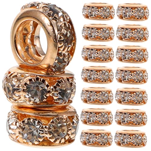 JEWEDECO 20 Stück Großporige Perlen, Abstandsperlen, Schmuckherstellungszubehör Für Erwachsene, DIY Armbandperlen, Metallperlen Zur Schmuckherstellung, Rondellperlen, Kristallperlen Zur JEWEDECO 20 Stück Großporige Perlen, Abstandsperlen, Schmuckherstellungszubehör Für Erwachsene, DIY Armbandperlen, Metallperlen Zur Schmuckherstellung, Rondellperlen, Kristallperlen Zur von JEWEDECO