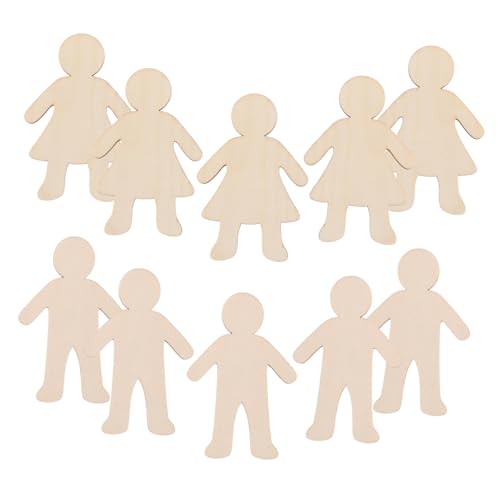 JEWEDECO 20 Stück Unfertige Personenausschnitte Zum Bemalen: Holzscheiben Für Jungen Und Mädchen Für Kunstprojekte, Partydekorationen – Blanker Holzausschnitt von JEWEDECO