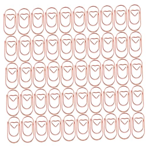 JEWEDECO 200 Stück Mini Herz Büroklammern Dekorative Büroklammern aus Metall für Dokumentenorganisation Vielseitige Mini Paperclips Roségold für Zuhause Büro und Studium von JEWEDECO