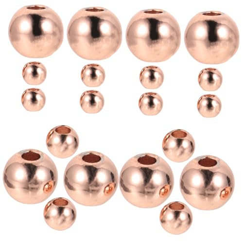 JEWEDECO 200 Stück Teiliges DIY Kupfer Spacer Perlen Roségoldfarbene Metall Abstandsperlen für Schmuckherstellung Lose Perlen zum Auffädeln von Armbändern und Halsketten von JEWEDECO
