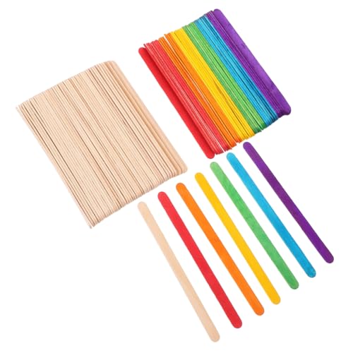 JEWEDECO 200 Stück Teiliges Farbige Jumbo Holzstäbchen Langlebige Eisstiele zum Basteln für DIY Kunstprojekte Fan Sticks und Lutscherstäbchen Vielseitige Bastelmaterialien für Zuhause und JEWEDECO 200 Stück Teiliges Farbige Jumbo Holzstäbchen Langlebige Eisstiele zum Basteln für DIY Kunstprojekte Fan Sticks und Lutscherstäbchen Vielseitige Bastelmaterialien für Zuhause und von JEWEDECO