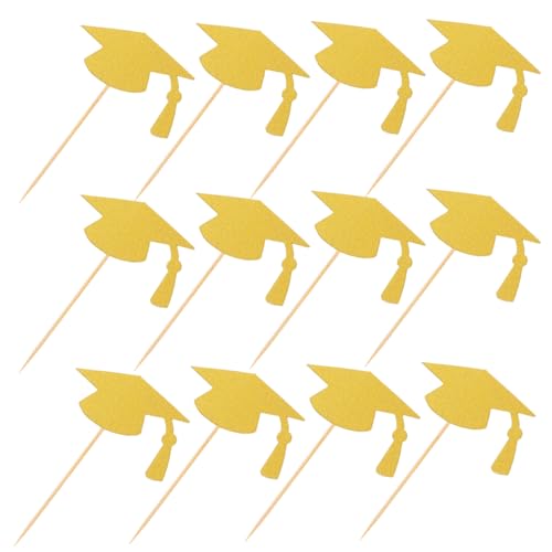 JEWEDECO 24 Stück Teiliges Graduation Cupcake Topper mit Goldenen Abschlussmützen Vielseitige Abschluss Tortendeko für Schulabschluss Geburtstagsfeier und Persönliche Einfach zu Verwenden JEWEDECO 24 Stück Teiliges Graduation Cupcake Topper mit Goldenen Abschlussmützen Vielseitige Abschluss Tortendeko für Schulabschluss Geburtstagsfeier und Persönliche Einfach zu Verwenden von JEWEDECO