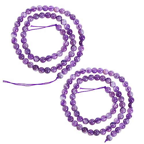 JEWEDECO 2Stücke Amethystlose Perlen Natürliche Edelsteinperlen für DIY Schmuckherstellung Lila pro Strang Traumperlen für Armbänder und Mehr von JEWEDECO