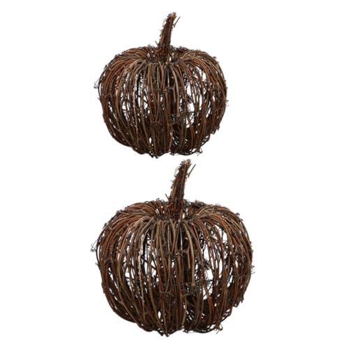 JEWEDECO 2stücke Rattan Kürbis Deko Für Halloween Stilvolle Tischdekoration Langlebiges Und Realistisches Design Für Innenräume Und Festliche Anlässe JEWEDECO 2stücke Rattan Kürbis Deko Für Halloween Stilvolle Tischdekoration Langlebiges Und Realistisches Design Für Innenräume Und Festliche Anlässe von JEWEDECO