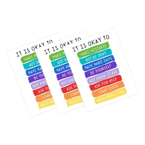 JEWEDECO 3blätter Inspirierendes Wandbild Teiliges Motivationsposter Für Büro Klassenzimmer Hochwertiges Beschichtetes Papier Positive Affirmationen Für Motivation Kreativität von JEWEDECO