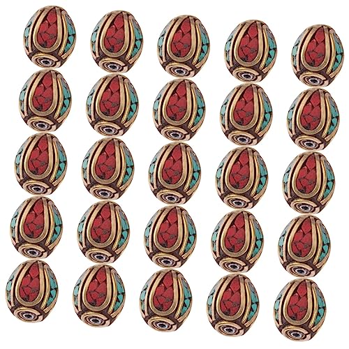 JEWEDECO 3 Sätze Tibetische Buddha Perlen Messing Handgefertigte Spacer Beads Mit Türkis Für Diy Schmuckherstellung Geeignet Für Armbänder Und Dekorationen 20 Stück * 3 JEWEDECO 3 Sätze Tibetische Buddha Perlen Messing Handgefertigte Spacer Beads Mit Türkis Für Diy Schmuckherstellung Geeignet Für Armbänder Und Dekorationen 20 Stück * 3 von JEWEDECO