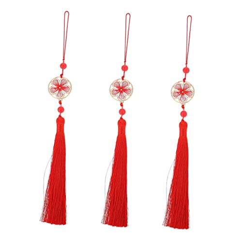 JEWEDECO 3 Stück Blütenquasten Anhänger Teiliges Diy Dekoration Eleganten Quasten für Lesezeichen Taschen und Vintage Chinesische Kostüme Leuchtendem Rot JEWEDECO 3 Stück Blütenquasten Anhänger Teiliges Diy Dekoration Eleganten Quasten für Lesezeichen Taschen und Vintage Chinesische Kostüme Leuchtendem Rot von JEWEDECO