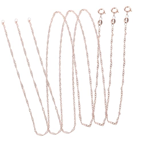 JEWEDECO 3Stücke Roségold Wasserwelle Halskette DIY Schmuckherstellung Kette Kupferkette für Modeschmuck Glatte Oberfläche für DIY JEWEDECO 3Stücke Roségold Wasserwelle Halskette DIY Schmuckherstellung Kette Kupferkette für Modeschmuck Glatte Oberfläche für DIY von JEWEDECO