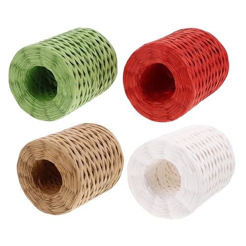 JEWEDECO 4 Rollen Papierseil, Gewebter Strohhut, Papierband, Papierschnur, Bastgarn Für Häkeltaschen, Bastband, Bindfaden, Band, Bast, Papierbastelband, Bast, Papierbastelseil JEWEDECO 4 Rollen Papierseil, Gewebter Strohhut, Papierband, Papierschnur, Bastgarn Für Häkeltaschen, Bastband, Bindfaden, Band, Bast, Papierbastelband, Bast, Papierbastelseil von JEWEDECO