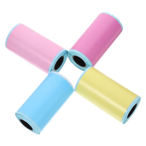 JEWEDECO 4 Rollen Thermopapieretiketten Für Drucker, Thermoaufkleber, Thermoetiketten, Aufkleber, Thermodruckerpapier, Thermodruckeretiketten, Minidrucker, Aufkleber, Papieretiketten Für von JEWEDECO