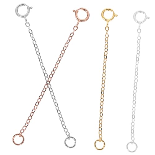 JEWEDECO 4 Stück Silber Verlängerungskette für Schmuck DIY Armband und Halskettenverlängerungen Praktische Accessoires für Schmuckherstellung JEWEDECO 4 Stück Silber Verlängerungskette für Schmuck DIY Armband und Halskettenverlängerungen Praktische Accessoires für Schmuckherstellung von JEWEDECO