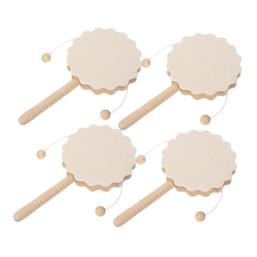 JEWEDECO 4 Stück Teiliges DIY Holz Klappertrommel Unbemalt Geruchlos Langlebig zum Bemalen und Basteln Holzornament für Lernspielzeug und Kreative Handwerksprojekte JEWEDECO 4 Stück Teiliges DIY Holz Klappertrommel Unbemalt Geruchlos Langlebig zum Bemalen und Basteln Holzornament für Lernspielzeug und Kreative Handwerksprojekte von JEWEDECO