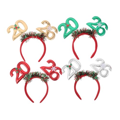 JEWEDECO 4 Stück Teiliges Glitter Stirnband für Neujahrsfeier Bunte Funkelnde Party-haarreifen in Rot Gold Grün Silber Festliche Kopfbedeckung für Silvester Weihnachtsdeko Fotorequisiten JEWEDECO 4 Stück Teiliges Glitter Stirnband für Neujahrsfeier Bunte Funkelnde Party-haarreifen in Rot Gold Grün Silber Festliche Kopfbedeckung für Silvester Weihnachtsdeko Fotorequisiten von JEWEDECO