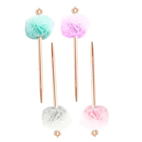 JEWEDECO 4 Stück Teiliges Pom Pom Kugelschreiber mit Krone Weiche Plüschkugel Glattes Komfortabel und für Büro Schule und Zuhause Farbenfrohe Schreibstifte Weiß Blau JEWEDECO 4 Stück Teiliges Pom Pom Kugelschreiber mit Krone Weiche Plüschkugel Glattes Komfortabel und für Büro Schule und Zuhause Farbenfrohe Schreibstifte Weiß Blau von JEWEDECO