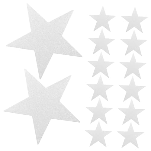 JEWEDECO 48 Stück handgeschnittenes Papier Ornament ausgeschnitten weihnachtliche hängende Sterndekoration Papierausschnitt Handwerk Wand befüllbare Kugeln Tragbarer Eierorganisator Silber von JEWEDECO