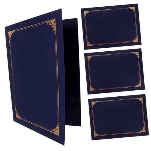 JEWEDECO 4Stücke Zertifikathülle Dokumentenmappe für Zertifikate Präsentationsmappe mit Klassischem Design für Auszeichnungen und Urkunden Leicht und Tragbar von JEWEDECO