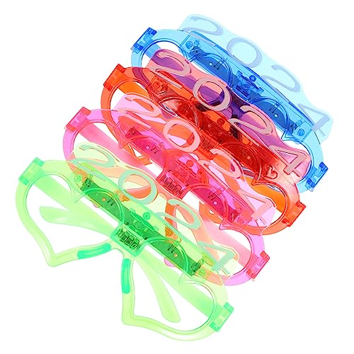JEWEDECO 4stücke Leuchtbrillen Für Silvester Bunte Party-sonnenbrillen Kunststoff Spaß Accessoires Für Neujahrsfeiern Und Festivals Tragbar Und Langlebig von JEWEDECO