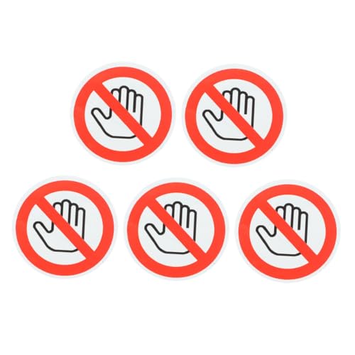 JEWEDECO 5 Bögen Sicherheitszeichen Aufkleber, Sicherheitswarnschild, Sicherheits Vorsichtsschild, Kleines Schild, Selbstklebendes Warnschild, „Nicht Berühren“ Aufkleber, von JEWEDECO