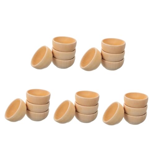 JEWEDECO 5 Sätze Teiliges Set Kleine Holzschalen Unvollendete Holzspielzeug Schalen Für Diy Bastelprojekte Glatte Oberfläche Langlebig Für Kreative Handarbeiten Und Dekoration 4 Stück * 5 von JEWEDECO