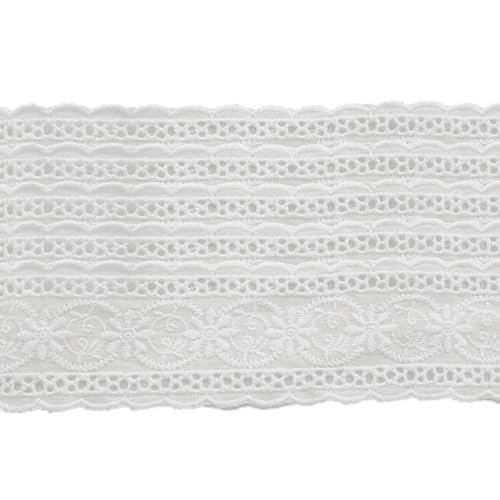 JEWEDECO 5 Stück Teiliges DIY Baumwoll Stickerei Spitzenband für Kleidung Applikationen für Kostüme und Bekleidungsdekoration von JEWEDECO