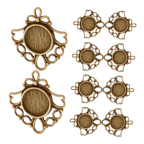 JEWEDECO 50 Stück Edelsteinsockel Anhängersockel, Lünettentablett Rohlinge, Cabochon Anhänger, DIY Tabletts, DIY Schmuckherstellungszubehör, Lünettenanhänger Rohling, Hängende JEWEDECO 50 Stück Edelsteinsockel Anhängersockel, Lünettentablett Rohlinge, Cabochon Anhänger, DIY Tabletts, DIY Schmuckherstellungszubehör, Lünettenanhänger Rohling, Hängende von JEWEDECO