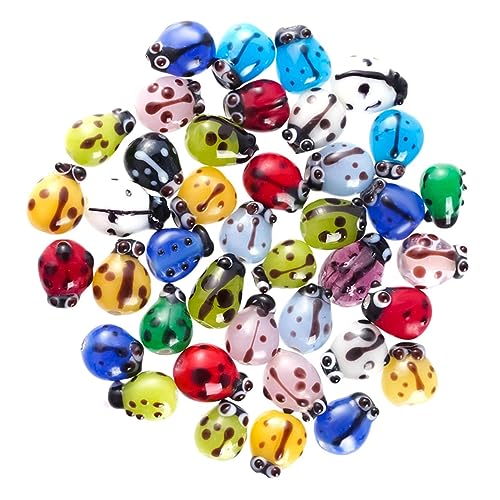 JEWEDECO 50 Stück Handgefertigte Glasperlenarmband Dekorative Bastelperlen Marienkäfer-schmuckperlen JEWEDECO 50 Stück Handgefertigte Glasperlenarmband Dekorative Bastelperlen Marienkäfer-schmuckperlen von JEWEDECO