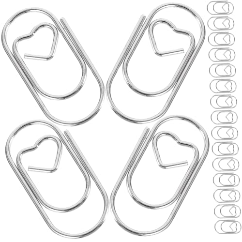 JEWEDECO 50 Stück Herzförmige Büroklammern Kleine Kreative Papierklammern Aus Metall Für Dokumentenorganisation Schule Büro Alltag Silber JEWEDECO 50 Stück Herzförmige Büroklammern Kleine Kreative Papierklammern Aus Metall Für Dokumentenorganisation Schule Büro Alltag Silber von JEWEDECO