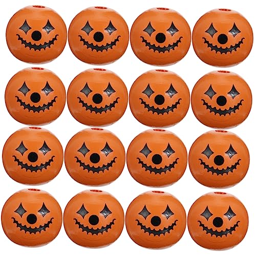 JEWEDECO 50Pcs Halloween Tür Dekorationen Holz Perlen Einzigartige Muster Handwerk Perlen Charme Holz Spacer Perlen von JEWEDECO