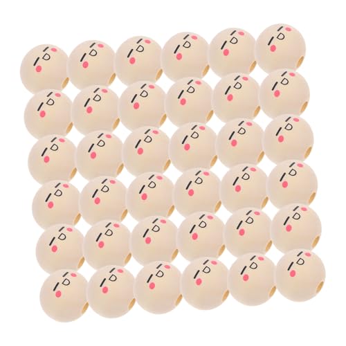 JEWEDECO 50 Stück Holzperlen mit Smile Gesicht Runde DIY Perlen Massivem Holz Farbige Holzperlen zum Auffädeln für Schmuckherstellung Basteln und Partydekoration Fördert Kreativität und JEWEDECO 50 Stück Holzperlen mit Smile Gesicht Runde DIY Perlen Massivem Holz Farbige Holzperlen zum Auffädeln für Schmuckherstellung Basteln und Partydekoration Fördert Kreativität und von JEWEDECO