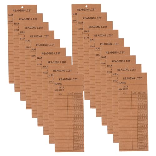 JEWEDECO 50 Stück Leselisten-lesezeichen Aus Papier: Bibliotheksausweis-papierbuch-tracker – Schreib-lesegerät Für Literarischer Bedarfsartikel Mit Loch von JEWEDECO