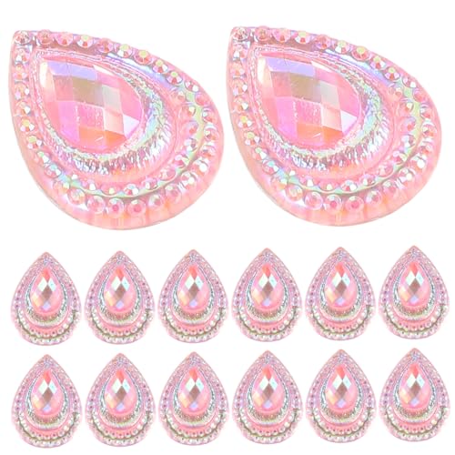 JEWEDECO 50 Stück Wassertropfen, Flache Unterseite, Diamant Flatback Strasssteine, Flatback Verzierungen, Bastel Strasssteine, Strasssteine ​​Zur Dekoration, Strasssteine ​​Für Schuhe, von JEWEDECO