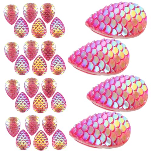 JEWEDECO 50 Stück Wassertropfen Fischschuppen Patch, Flache Rückseite, Edelsteine, Flache Rückseite, Charms, Strasssteine ​​Für Schuhe, Strasssteine ​​Zum Basteln, Strassverzierungen Zum von JEWEDECO