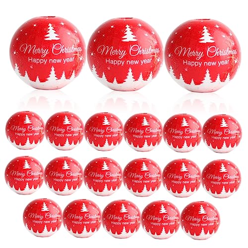 JEWEDECO 50 Stück Weihnachts Holzperlen, Schmuckherstellung, Holzperlen, Diy, Lose Perlen, Lose Perlen Für Schmuck, Woo Perlen, Lose Runde Holzperlen, Rote Perlen, Weihnachts Holzperlen, JEWEDECO 50 Stück Weihnachts Holzperlen, Schmuckherstellung, Holzperlen, Diy, Lose Perlen, Lose Perlen Für Schmuck, Woo Perlen, Lose Runde Holzperlen, Rote Perlen, Weihnachts Holzperlen, von JEWEDECO