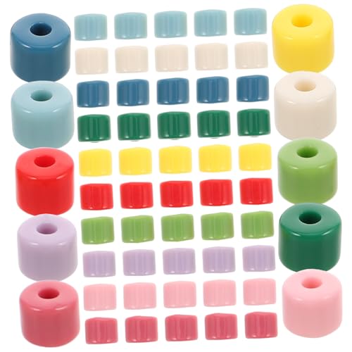JEWEDECO 500 Stück Makaronfarbene Acrylzylinder Perlen für Schmuckherstellung Leichte Langlebige Spacer Perlen Farben für Diy Armbänder Halsketten und Schlüsselanhänger von JEWEDECO