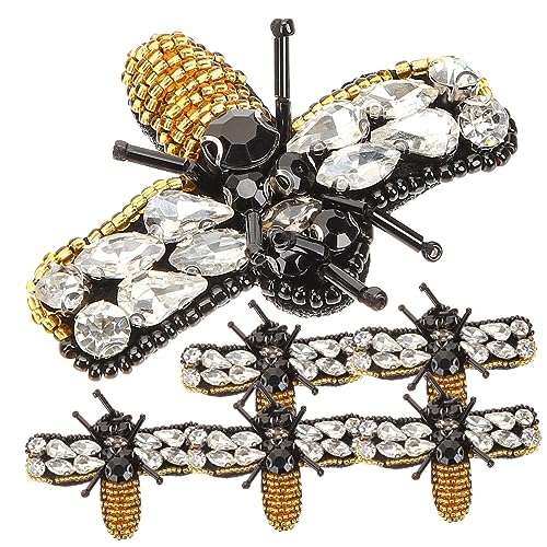 JEWEDECO 6 Stück Teiliges Tierförmiger Patches mit Glitzersteinen Bestickte DIY Applikationen für Kleidung Rucksäcke Hüte Leichte Dekorative Aufnäher zur Reparatur und Verzierung von JEWEDECO