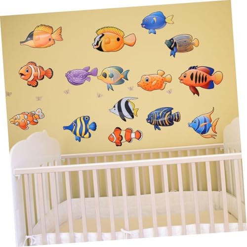 JEWEDECO 60 Stück Teiliges DIY Tropische Fischpapier-ausschnitte für Klassenzimmer Dekoration Beidseitig Bedruckt Bunte Meerestier Motive Vielseitig für Wand Pinnwand Bastelprojekte von JEWEDECO