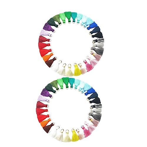 JEWEDECO 60 Stück Teiliges Quasten mit Langen Polyester Tasseln Bunte Anhänger mit Mini Hängering für DIY Schlüsselanhänger Ohrring und Schmuckbasteln Langlebig und Farbintensiv JEWEDECO 60 Stück Teiliges Quasten mit Langen Polyester Tasseln Bunte Anhänger mit Mini Hängering für DIY Schlüsselanhänger Ohrring und Schmuckbasteln Langlebig und Farbintensiv von JEWEDECO