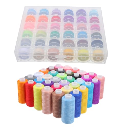JEWEDECO 72 Stück Teiliges Nähgarn Set mit Farben und Yards pro Spule für Hand und Maschinen Nähen Quilting und Kreative Projekte Praktischer Aufbewahrungsbox JEWEDECO 72 Stück Teiliges Nähgarn Set mit Farben und Yards pro Spule für Hand und Maschinen Nähen Quilting und Kreative Projekte Praktischer Aufbewahrungsbox von JEWEDECO