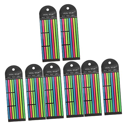 JEWEDECO 8 Stück Fluoreszierende Haftregister, Beschreibbare Seitenmarkierungen, Buchanmerkungszubehör, Seitenmarkierungen, Registerkarten, Anmerkungsmarker, Bunte Lesestreifen, von JEWEDECO